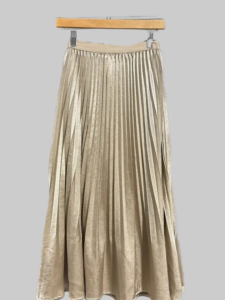 Pleating Crushed Sateen Skirt by EllyNDale
