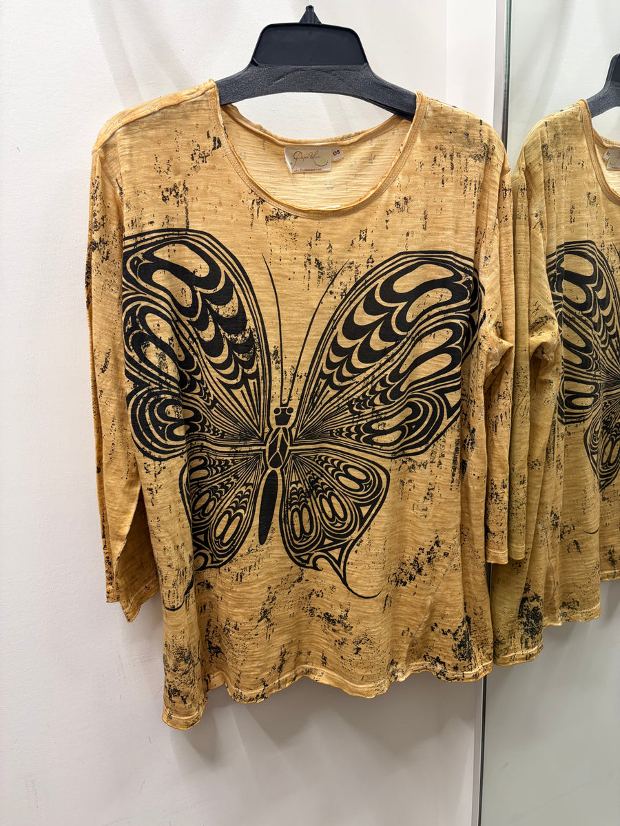 Driftwood Day Tee in Butterfly Print by Paper Lace