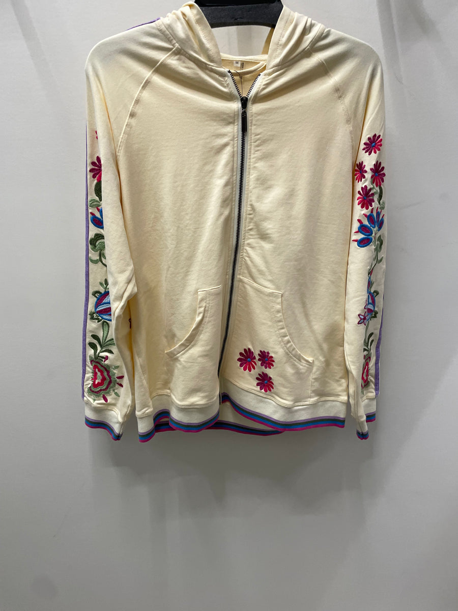 French Terry Embroidered Zip Hoodie by Paparazzi
