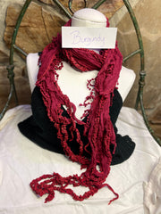 Boho Mixed Tassel Handmade Scarf Necklace