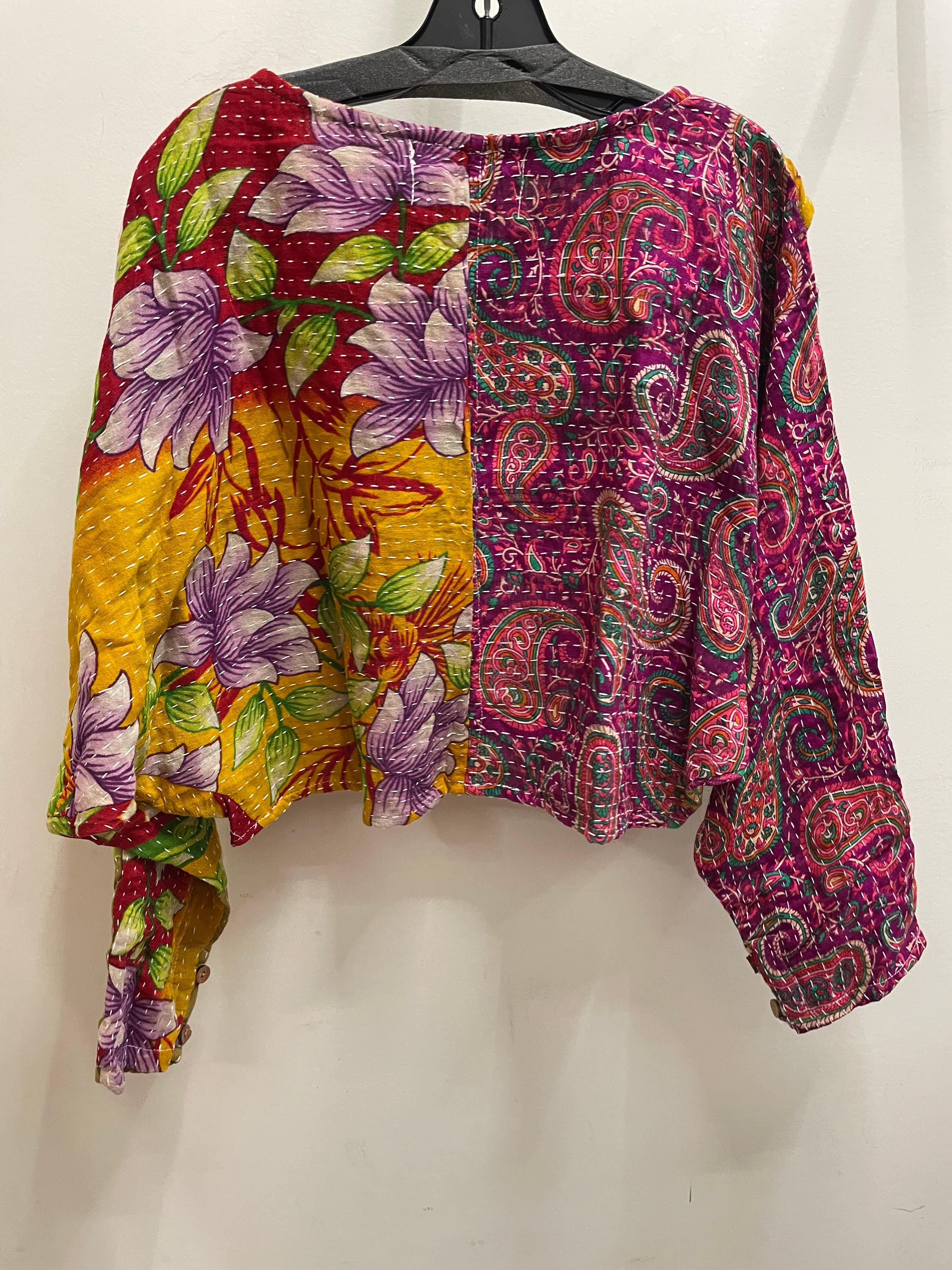 Pareo Kantha In Bloom Cropped Pullover #240 by Kantha Bae