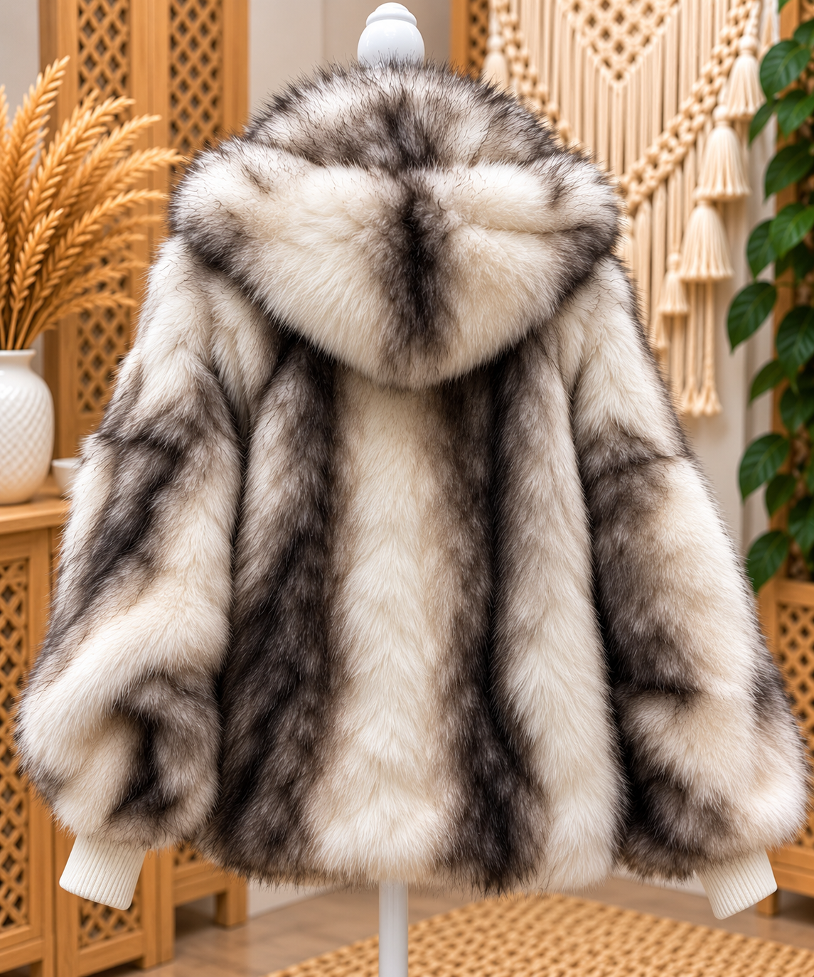 Winter Whisper Hooded Faux Fur Jacket By Azalea Wang