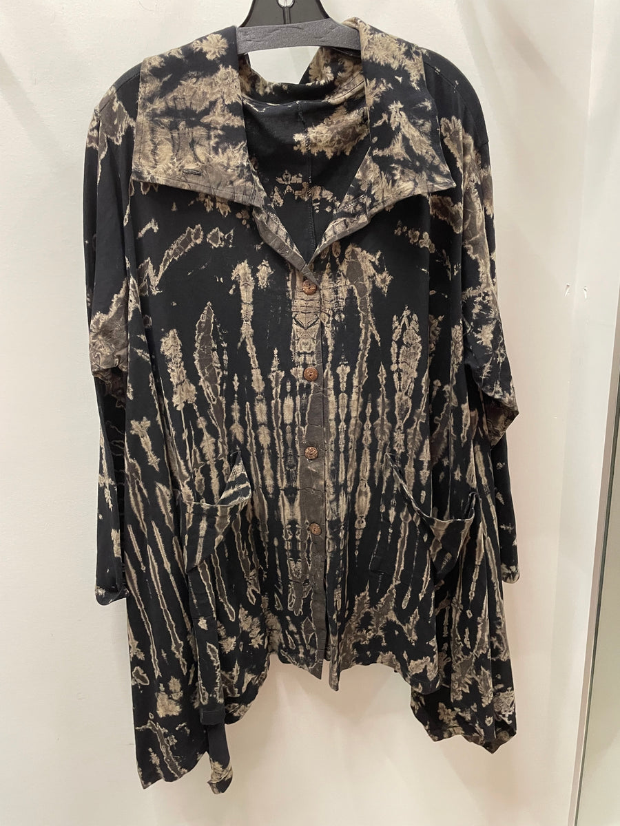 Tie Dye Cotton Button Jacket