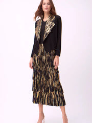 Pleated Metallic Fringe Dress by EllyNDale