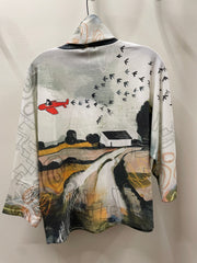 Turtle Neck Pullover in Home At Last Print by Inoah