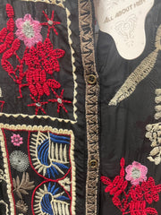 Embroidered Mandarin Button Tunic in Black by All About Her 6061