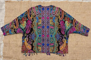 Embroidered Reversible Tapestry Fringe Short Jacket