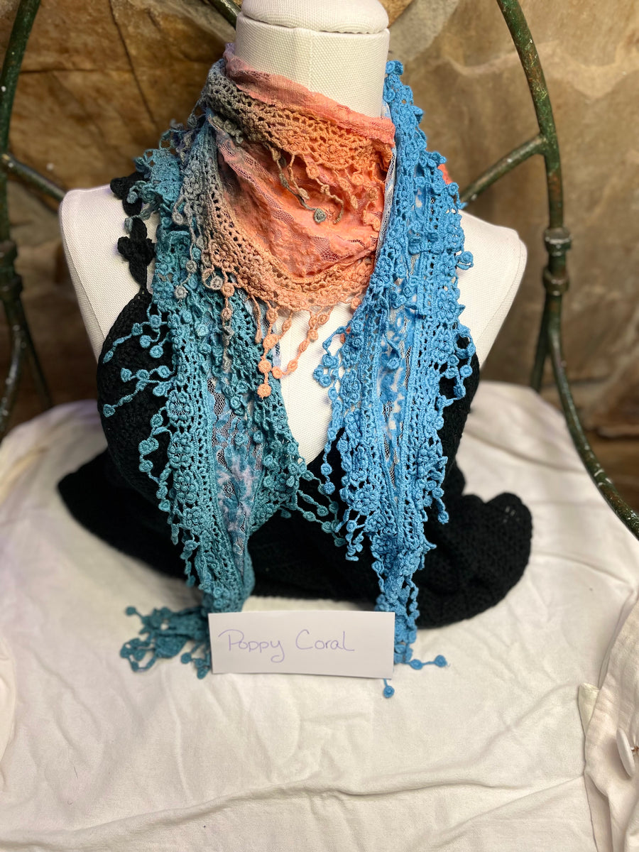 Boho Mixed Lace Handmade Scarf Necklace