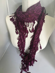 Feather Lace Fringe Scarf