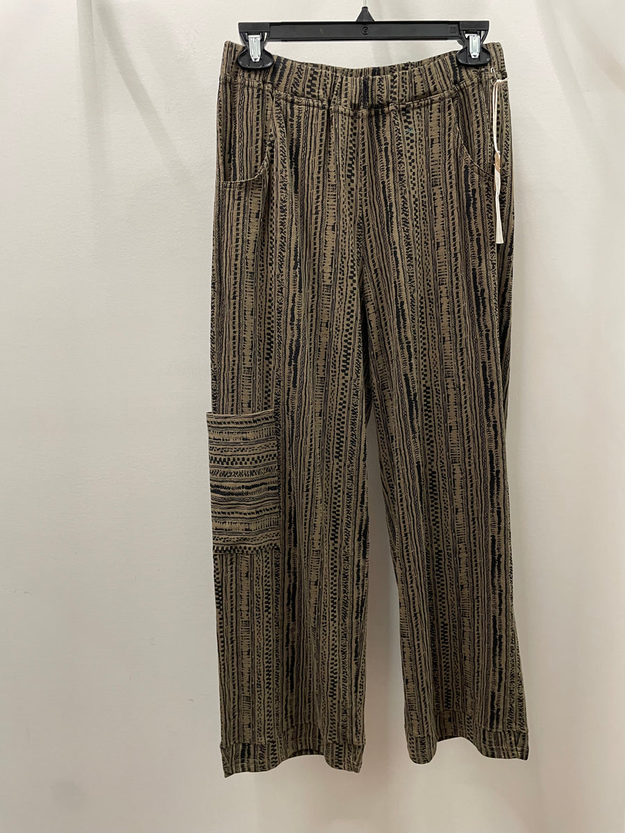 Stripe Cotton Slub J Pocket Flood Pant