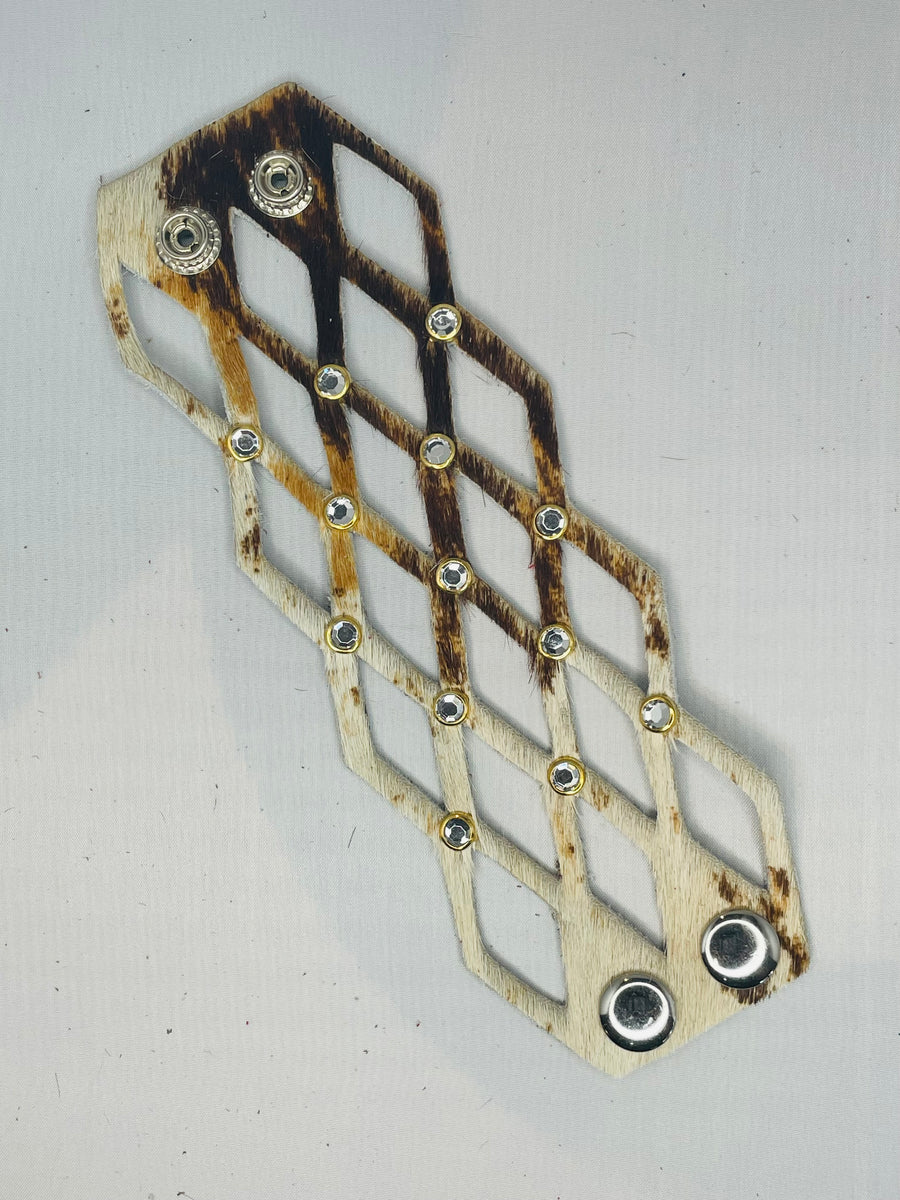 Geometric Leather Fury Bracelet Cuff