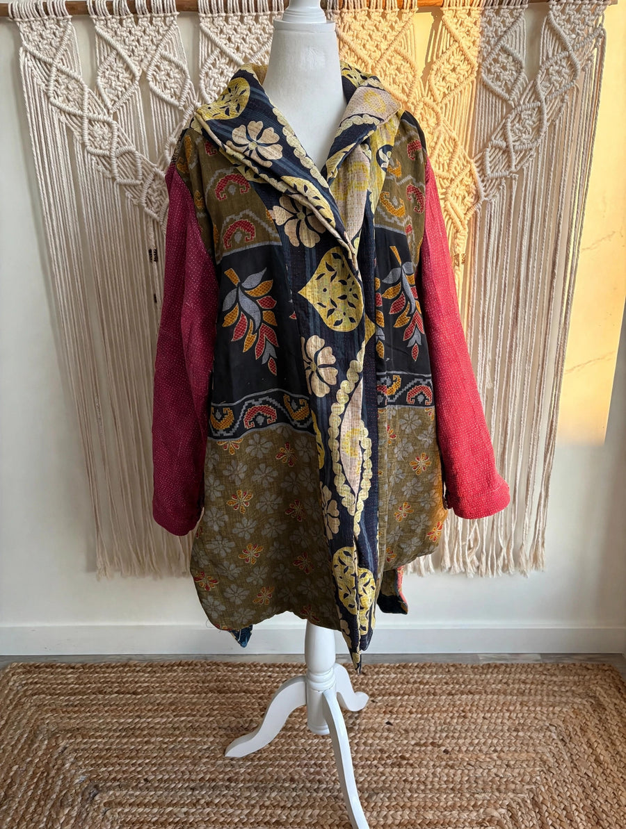 Fine Kantha Drifter Coat #215 by Kantha Bae