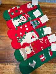 Ultra Soft Chenille Socks in Rudolf