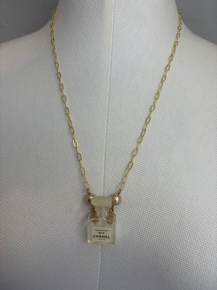 Vintage Chanel Parfum No.5 Bottle Necklace by Gina