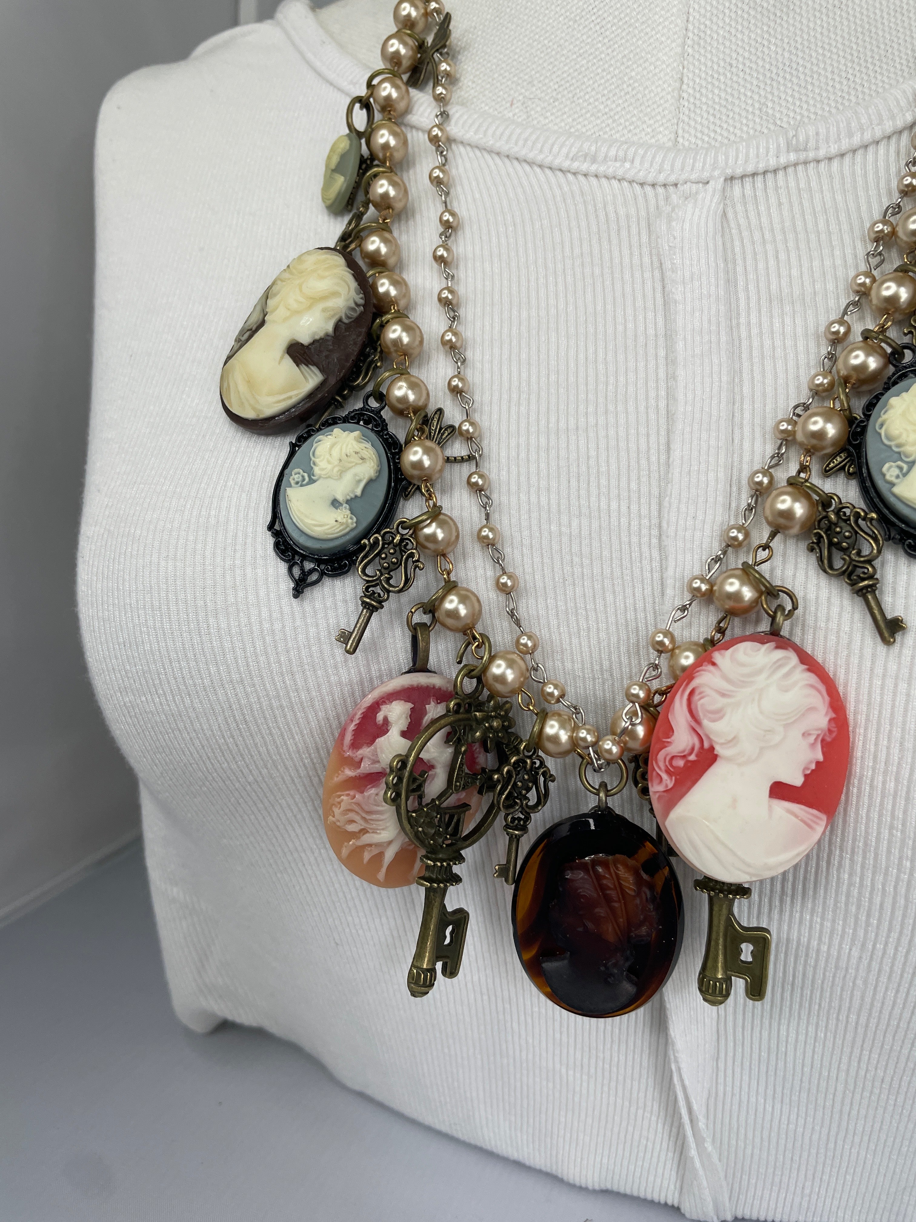 Cameo Charm Rectangle Necklace by Gina