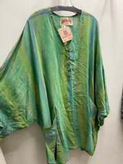 Crepe Sari Gaia Split Tunic #050 by Kantha Bae