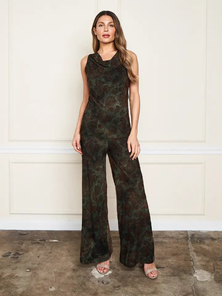 Flocked Velvet Palazzo Pant by Paparazzi