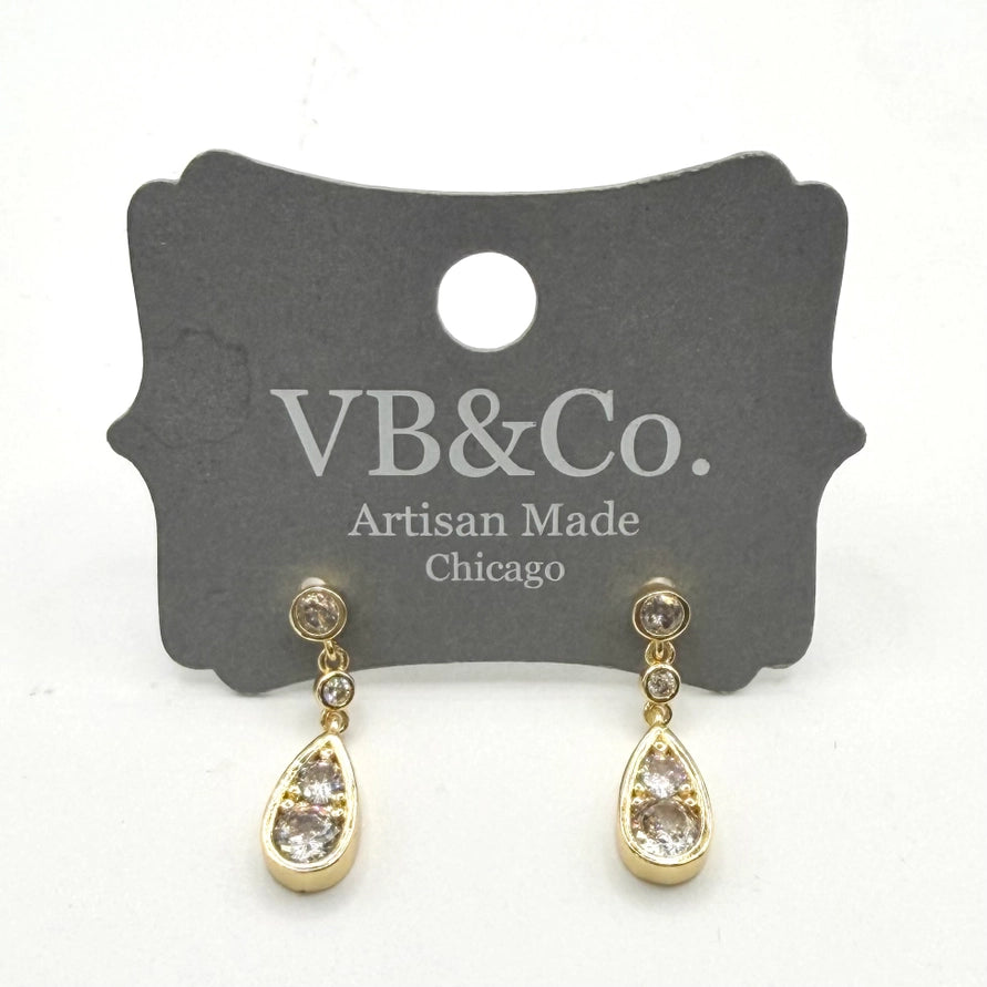 Dainty Crystal Teardrop Earrings