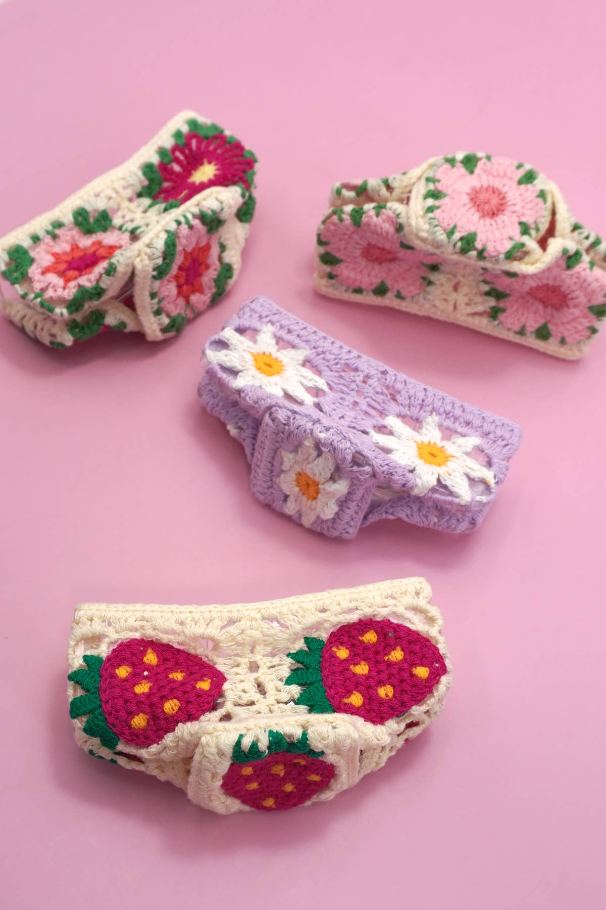 JUMBO HANDMADE CROCHET FLORAL HAIR CLAW CLIPS Robin Boutique