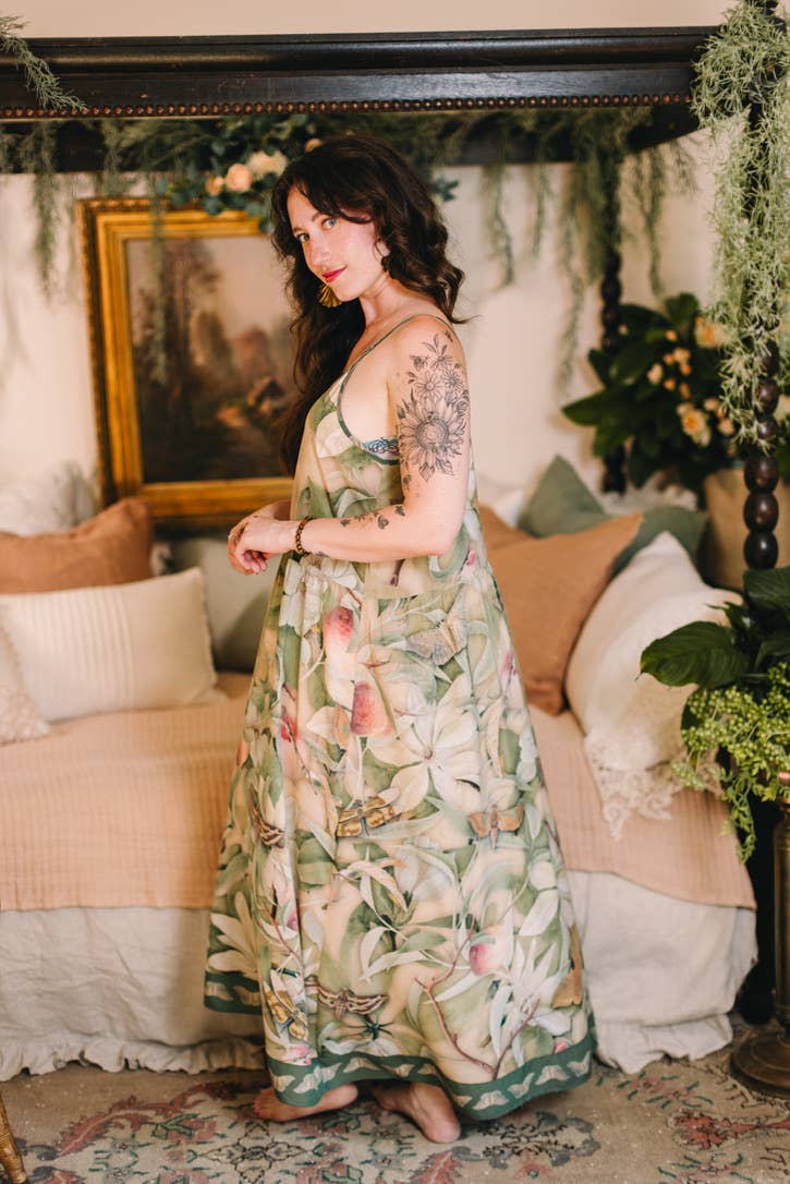 Additional view of Fleur De Soleil Bohéme Long Maxi Slip Dress with Florals from Robin Boutique.