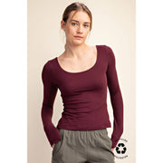 RECYCLED BUTTER ROUND NECK TOP T9967 Robin Boutique
