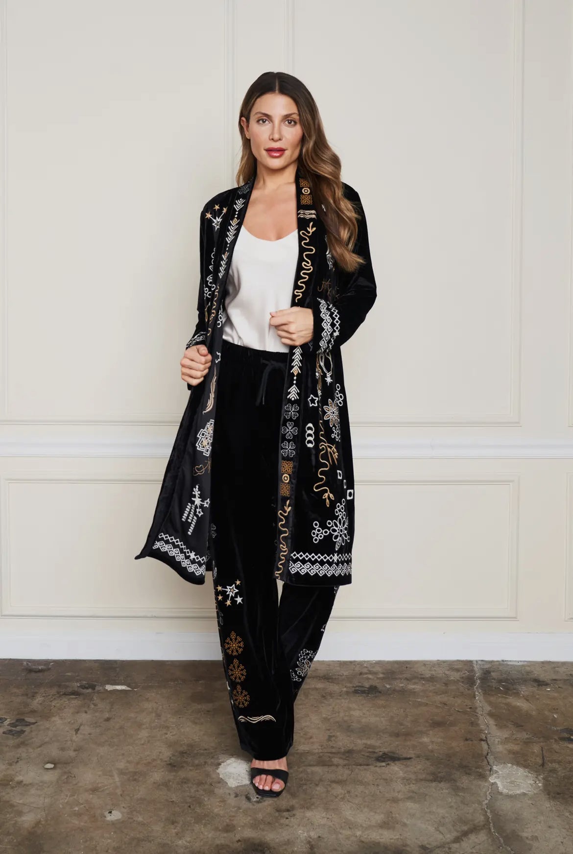Velvet Embroidered Duster by Paparazzi