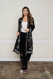 Velvet Embroidered Duster by Paparazzi