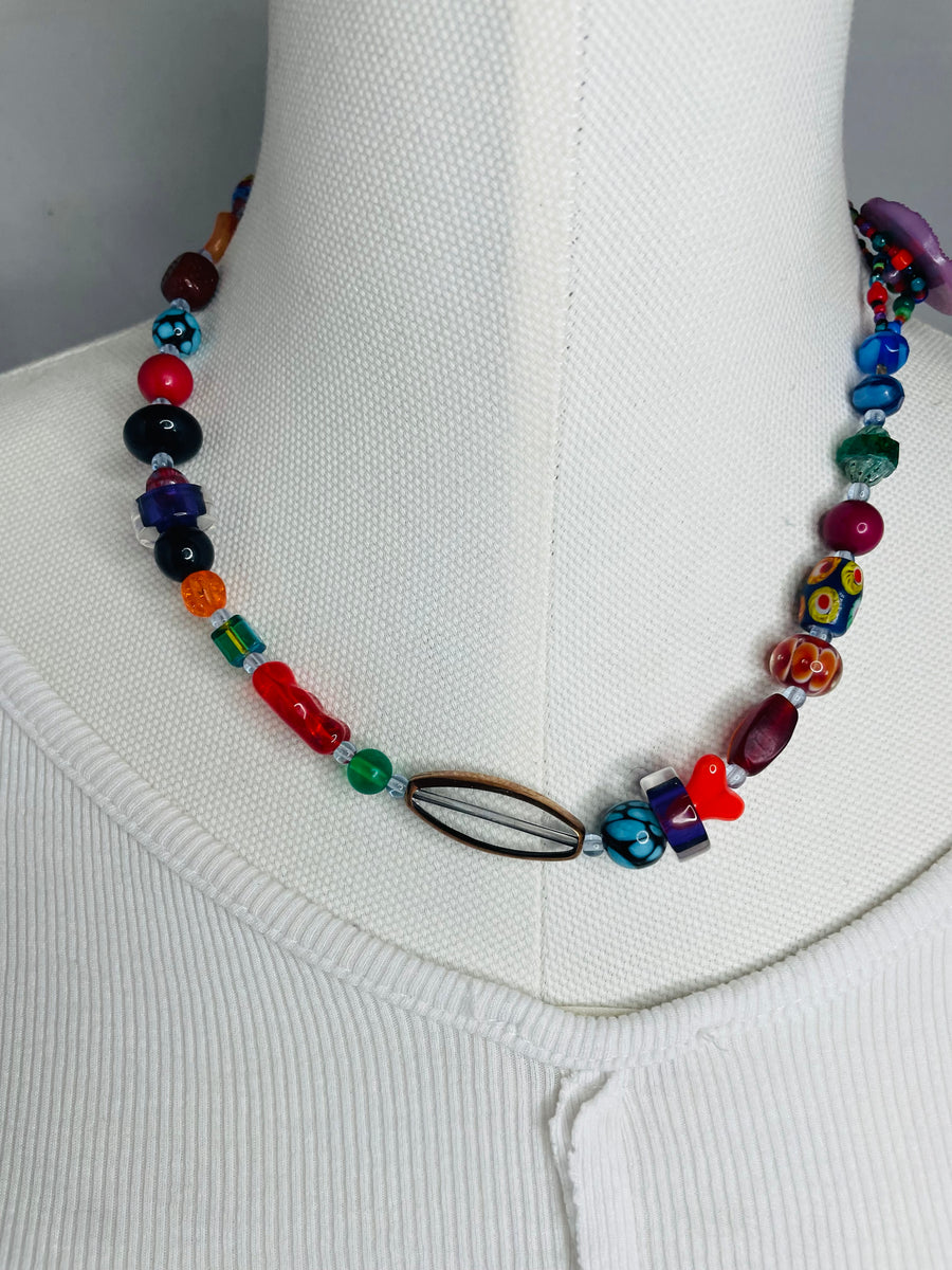 Purple Glass Necklace by The Vintage Jewel