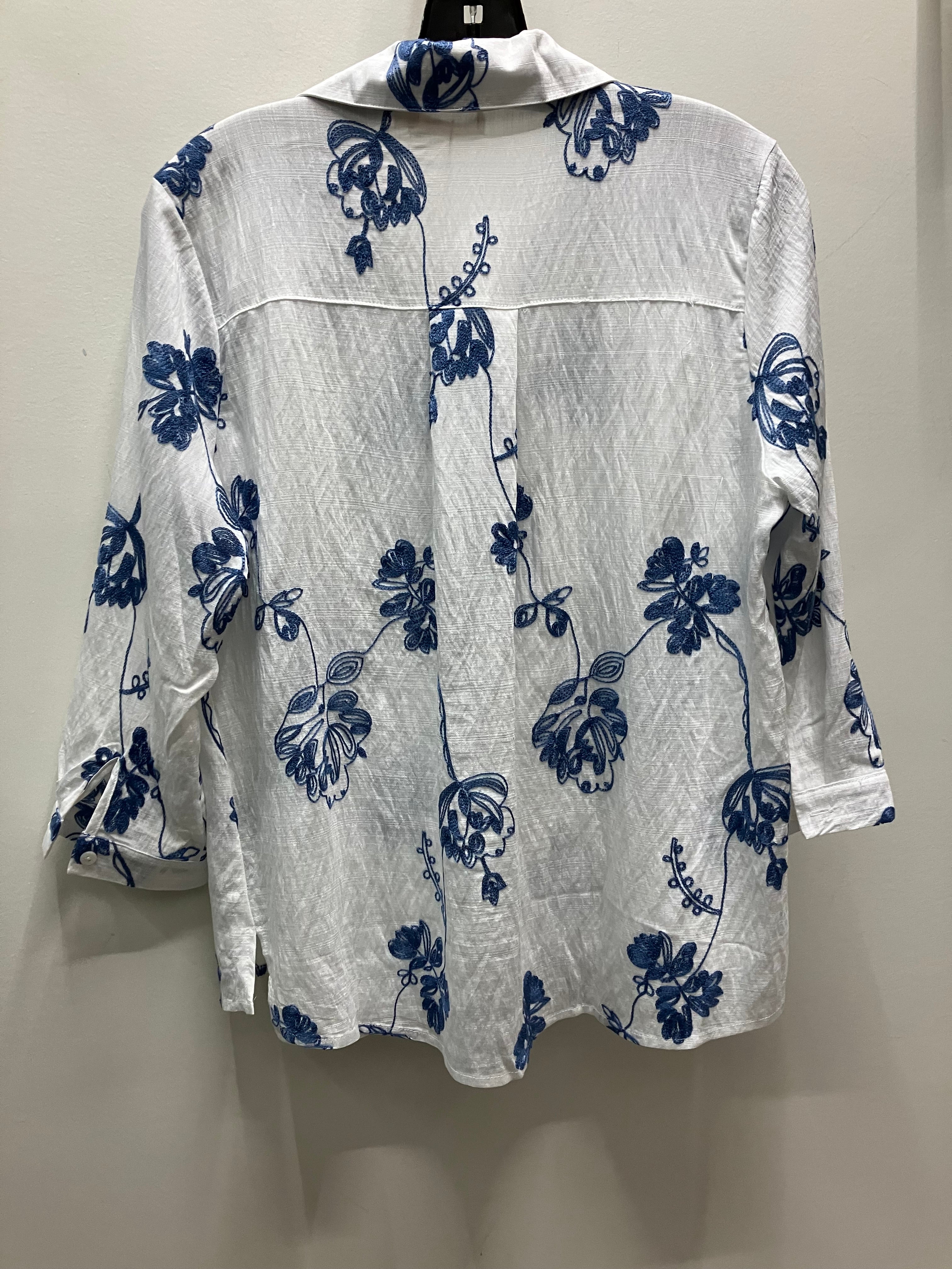 Blue Floral Print Blouse by Creations