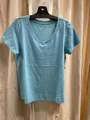 Solid Short Sleeve V-Neck Tee by Escape