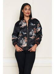 Satin Jacquard Embroidered Bomber Jacket by Paparazzi Robin Boutique
