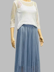 Fairy Pleated Mesh Skirt with Pearls by EllyNDale Robin Boutique