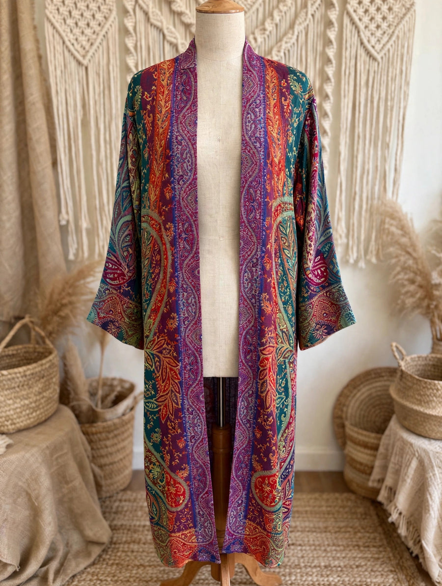 Reversible Tapestry Paisley Duster