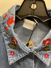 Reworked Denim Crop Button Down #213