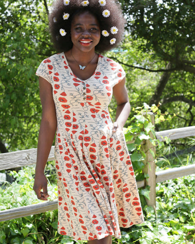 Besi Dress in Sun Poppy Print by Effie's Heart