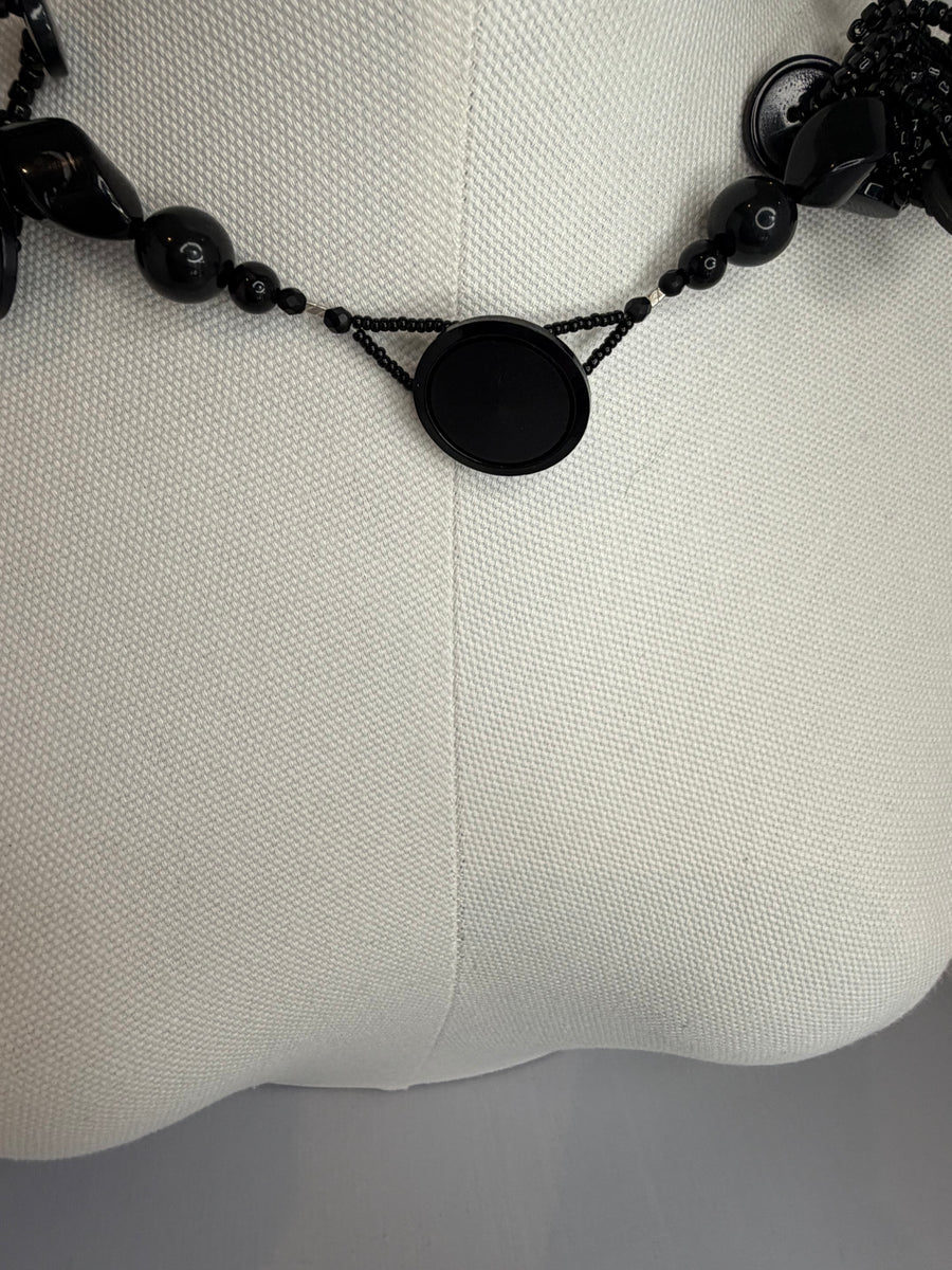 Midnight Button Necklace by The Vintage Jewel