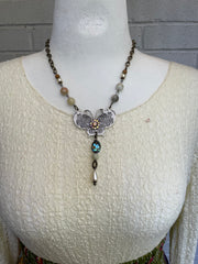 Beaded Chain Butterfly Necklace