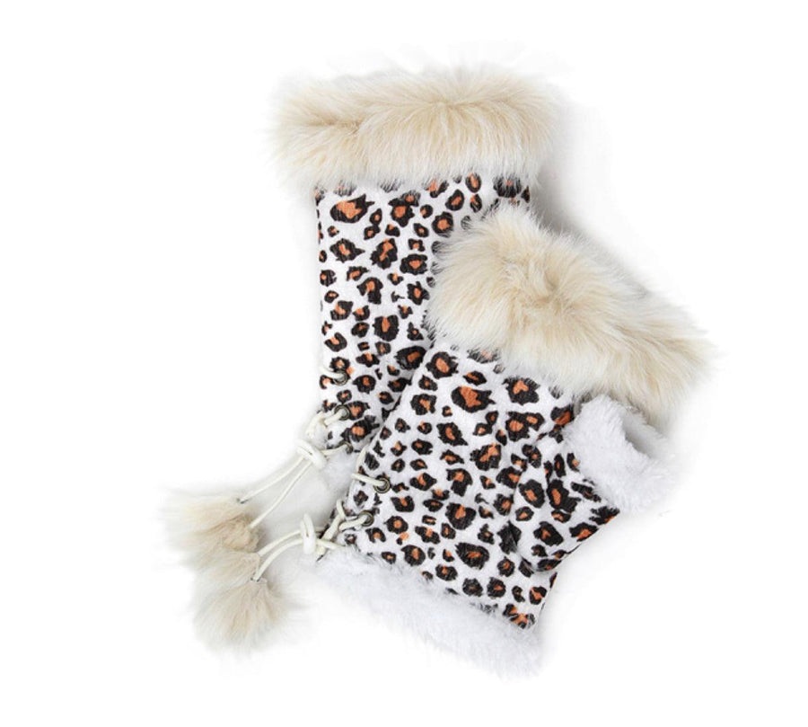 Fingerless Faux Fur Trim Glove LOG 079 - Robin Boutique-Boutique 