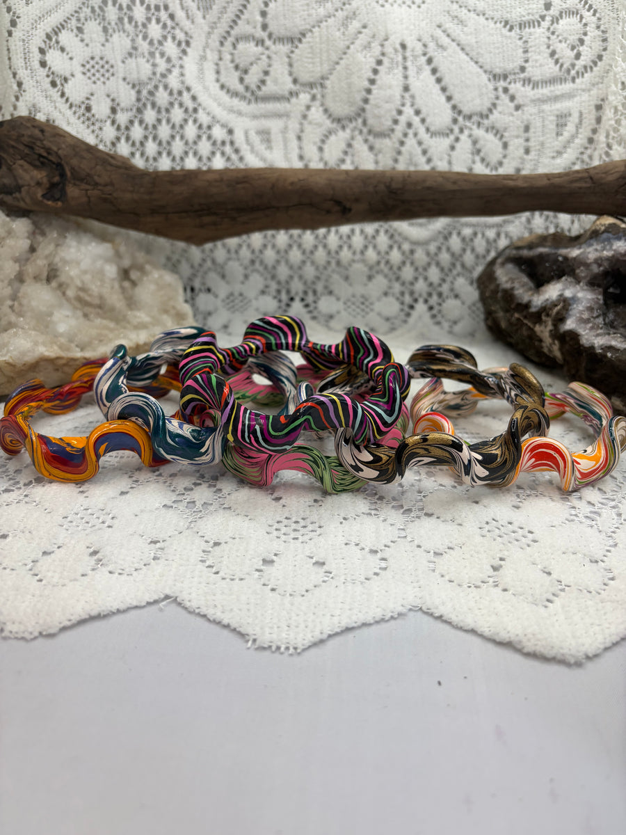 Painted Shellac Ruffle Bracelet
