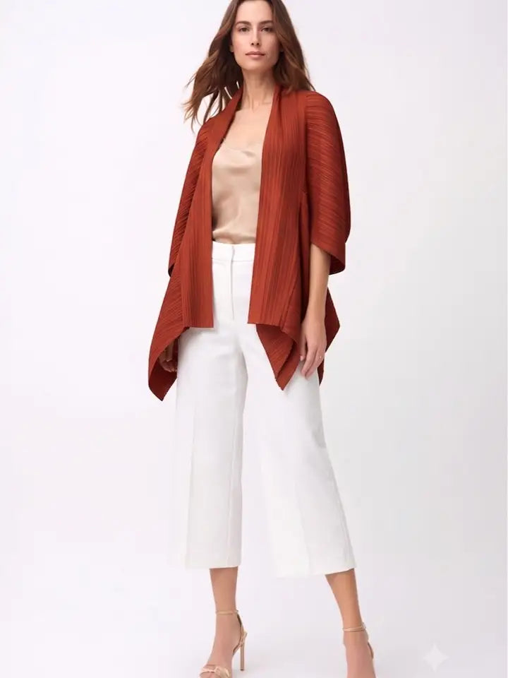 Pleated 2-Way Kimono Jacket by EllyNDale