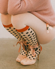 Polka Dot Bow Knee High Sheer Socks Robin Boutique
