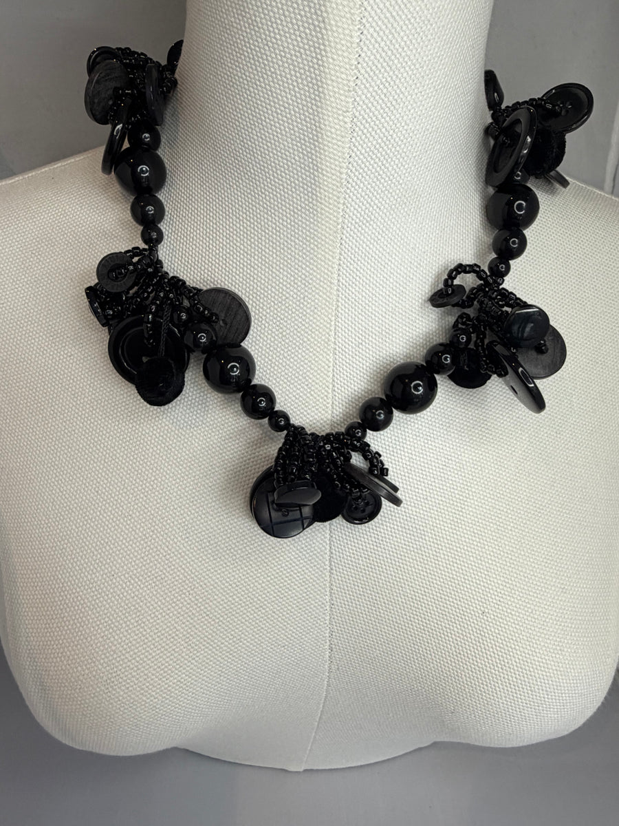 Midnight Button Necklace by The Vintage Jewel