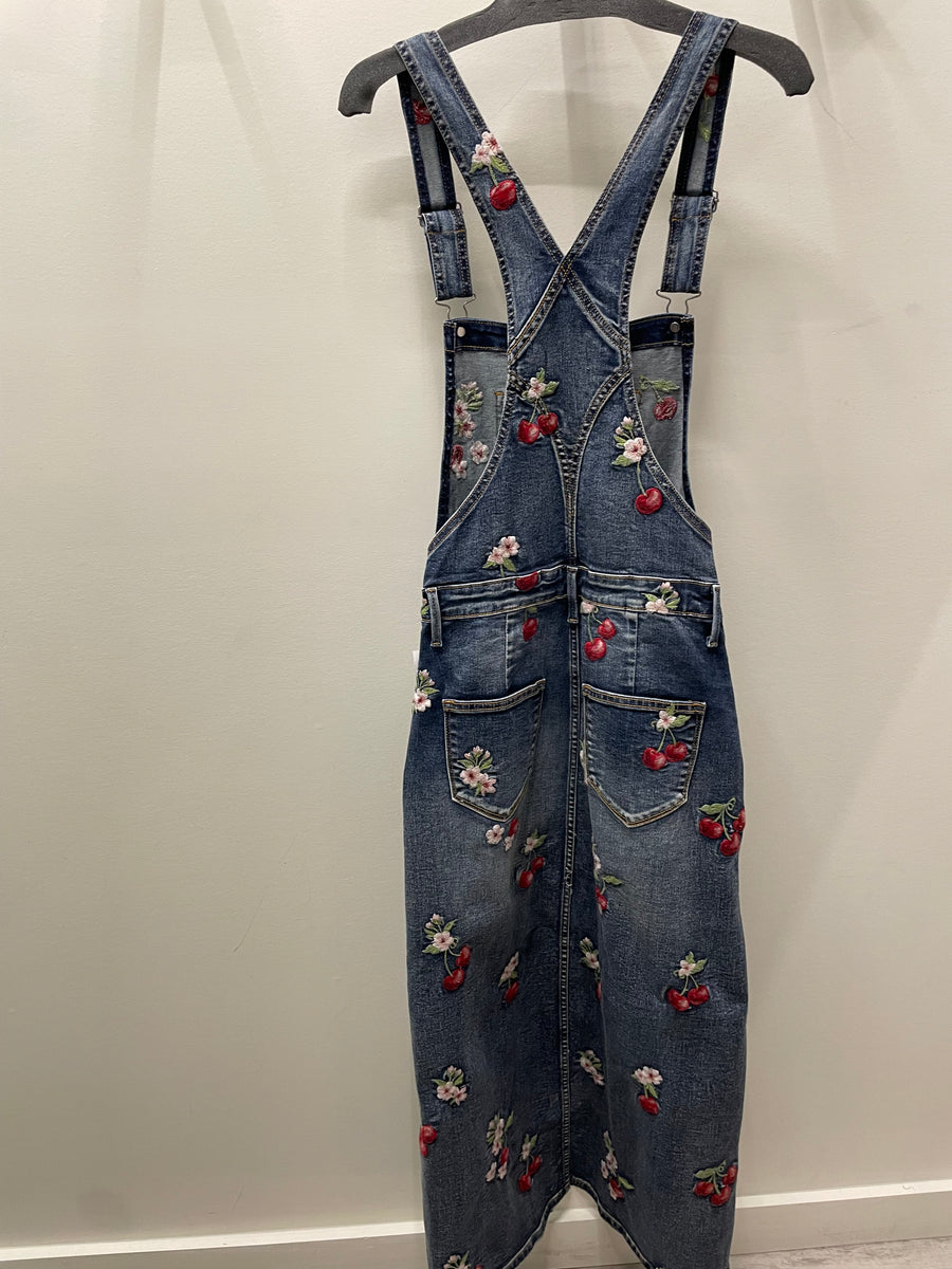 Sarah Overall Dress in Cherry on Top by Driftwood Jeans