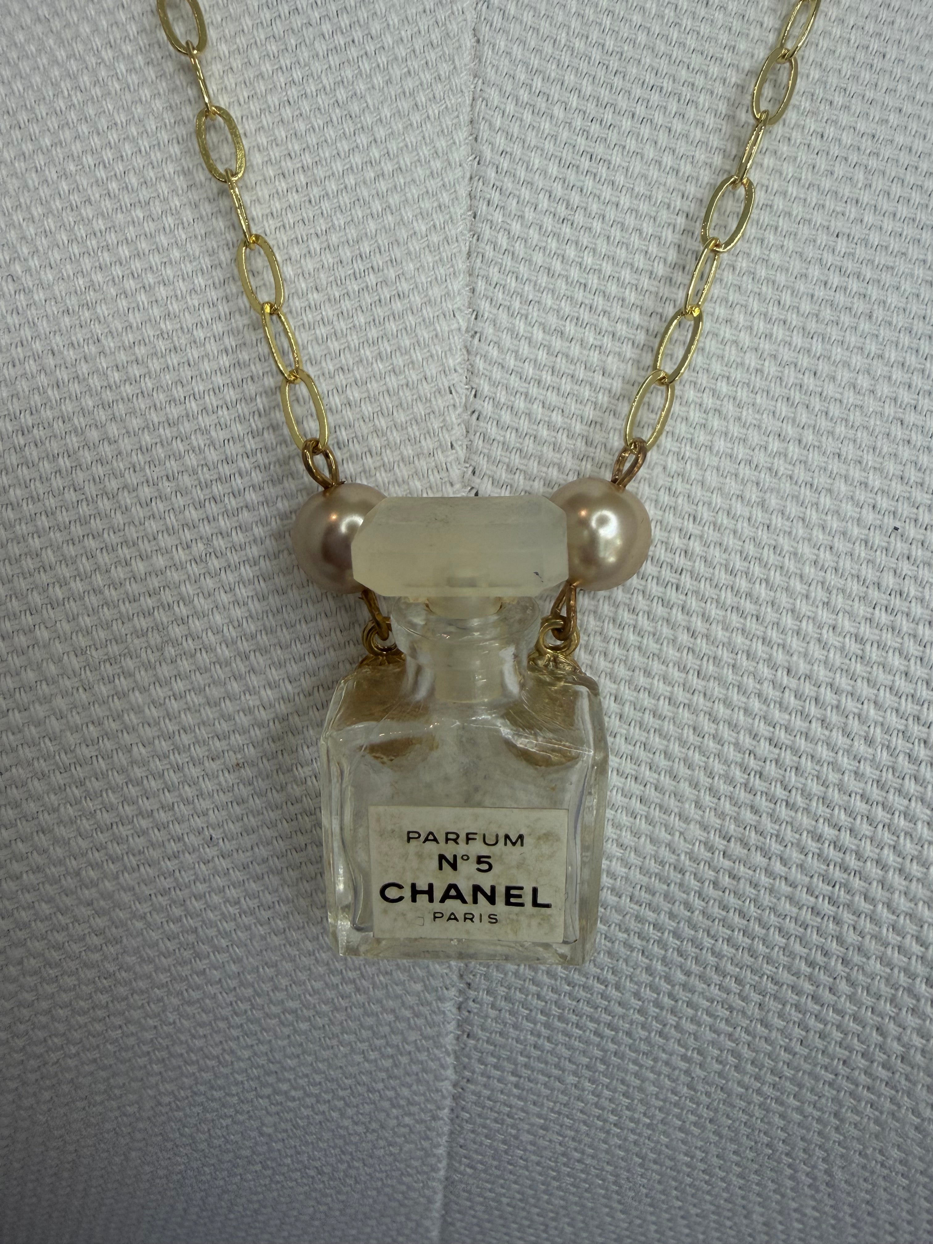 Vintage Chanel Parfum No.5 Bottle Necklace by Gina