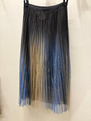 Iridescent Pleated Mesh Skirt by EllyNDale