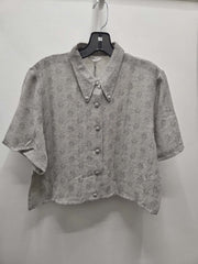 Reworked Flowy Crop Button Down #127