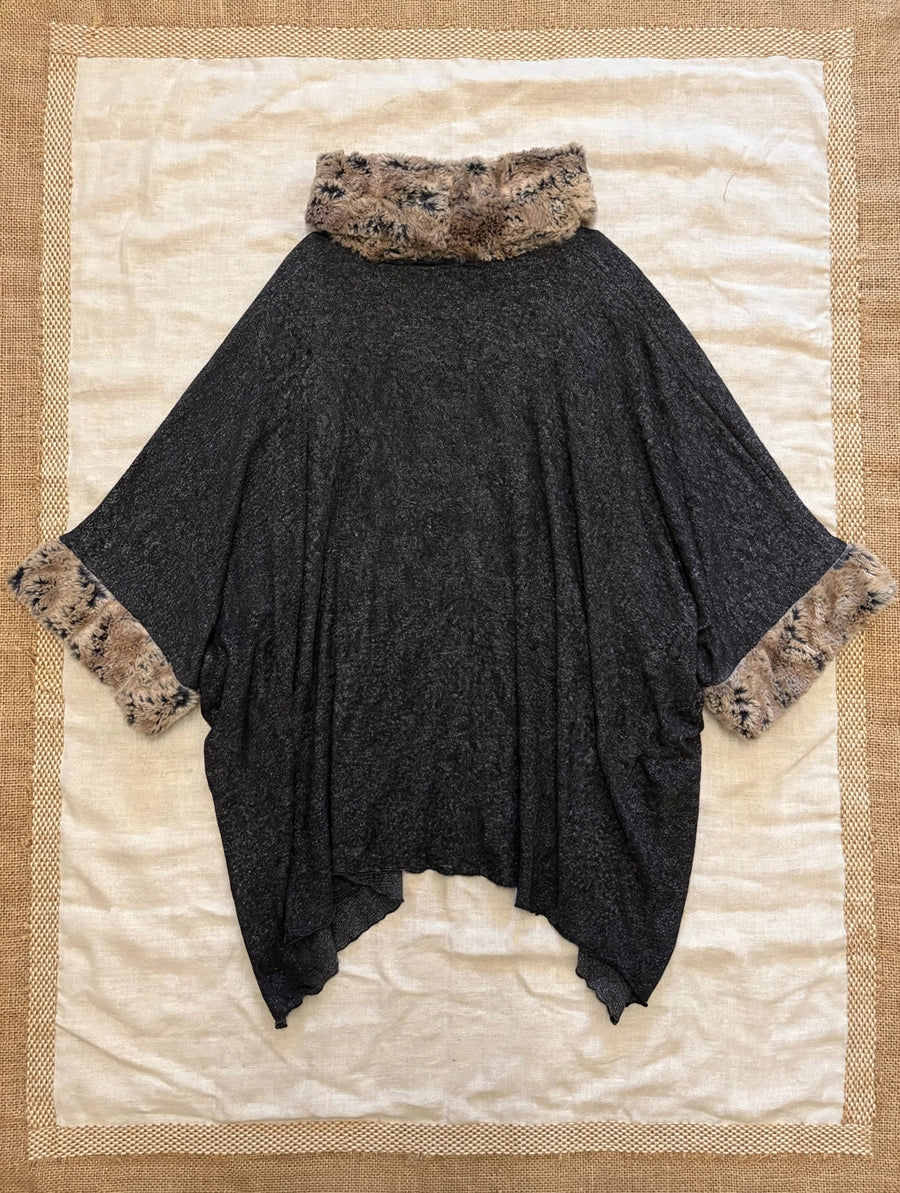 Faux Fur Cowl Poncho by Soulitude