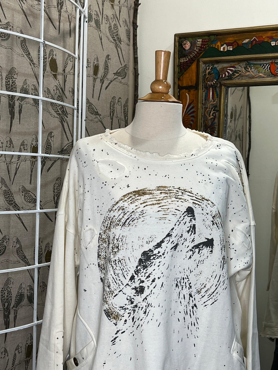 Coyote Fleece Tunic Sweatshirt by PaperLace - Robin Boutique-Boutique 