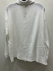 Cotton Gauze Button Front Crochet Sleeve Top