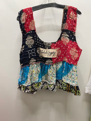 Kantha Sunrise "Summertime" Sleeveless Ruffle Tank by Jaded Gypsy